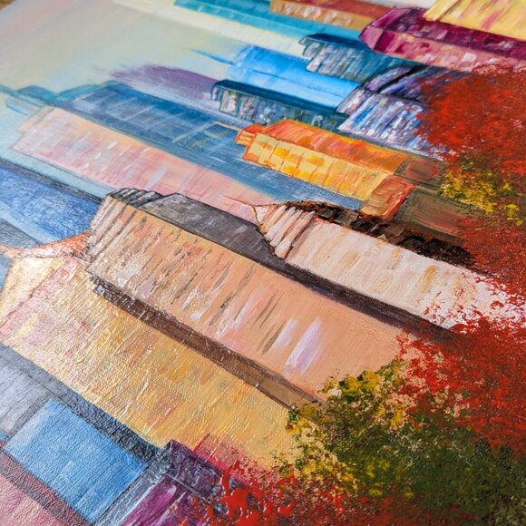 Original Colorful Acrylic Painting New York City Skyline From Central Park 30x24 - Picture 8 of 14